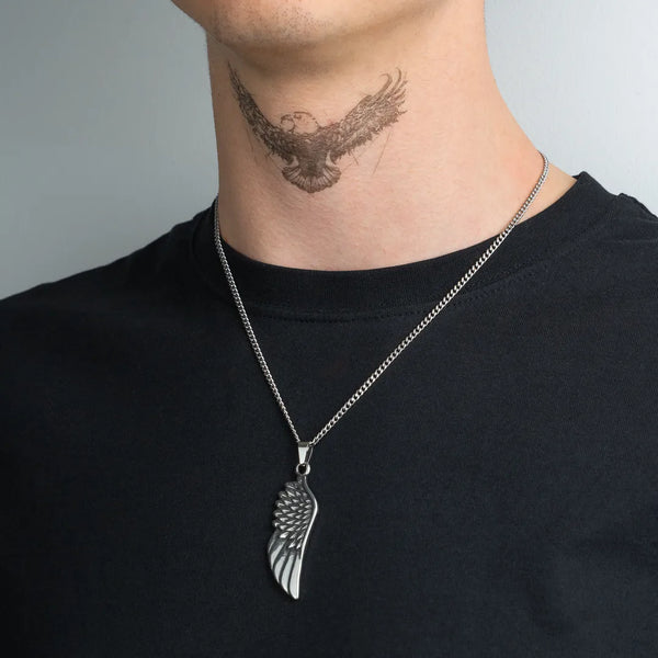 Pendentif aile argent pour homme