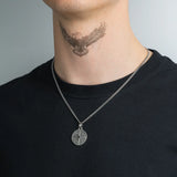 Pendentif boussole argent pour homme