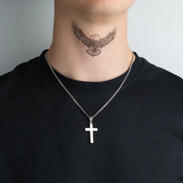 Pendentif croix argent pour homme