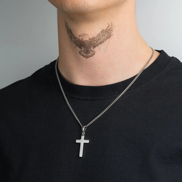 Pendentif croix argent pour homme