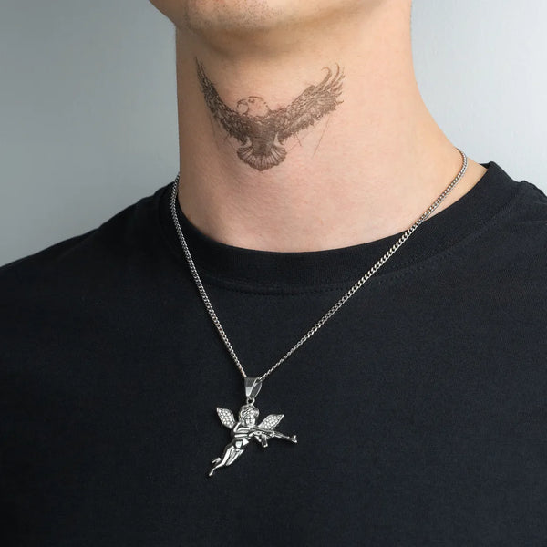 Pendentif cupidon argent pour homme