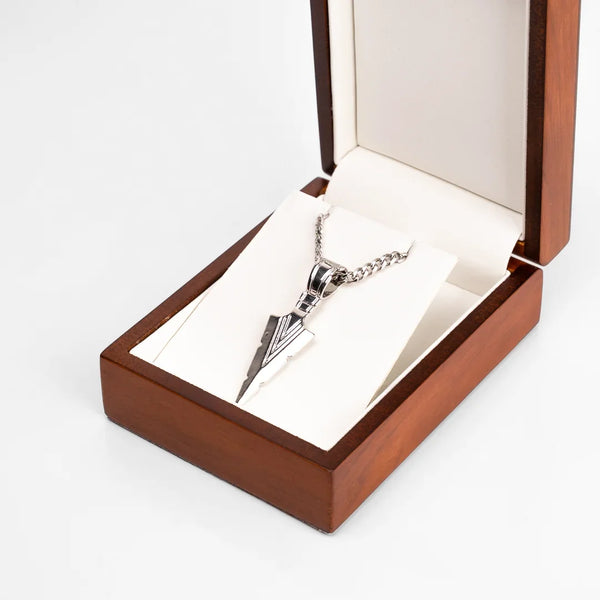 Pendentif flèche argent pour homme dans écrin