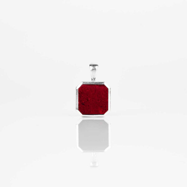 Pendentif jaspe rouge en argent 925 pour homme