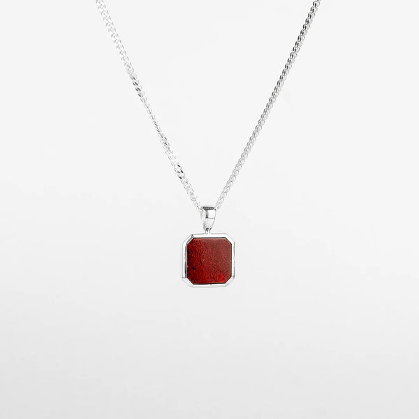 pendentif jaspe rouge pour homme en argent 925