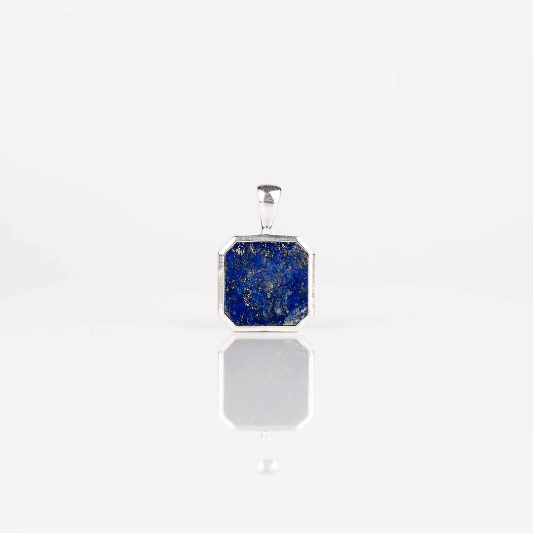 Pendentif Lapis-Lazuli En Argent 925 – Pierre Naturelle Cabochon Poire 12x15 Mm – Longueur 2,5 Cm – Hypoallergénique