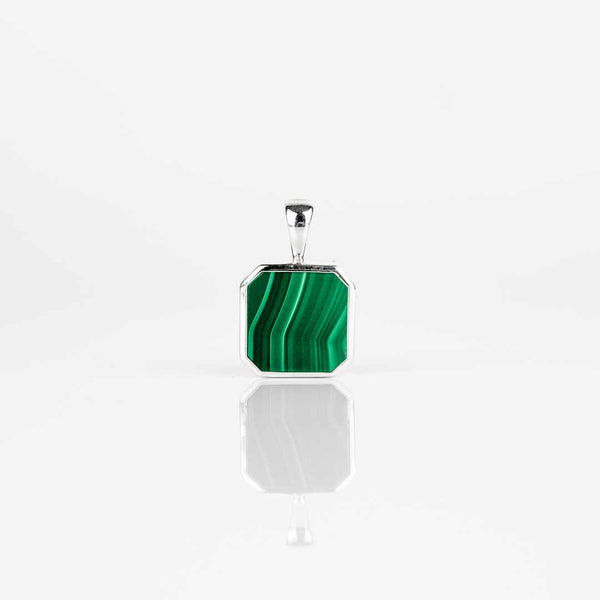 Pendentif malachite en argent 925 pour homme