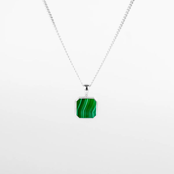 pendentif malachite pour homme en argent 925