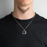Pendentif oeil de faucon en argent 925 pour homme