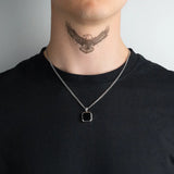 Pendentif onyx en argent 925 pour homme