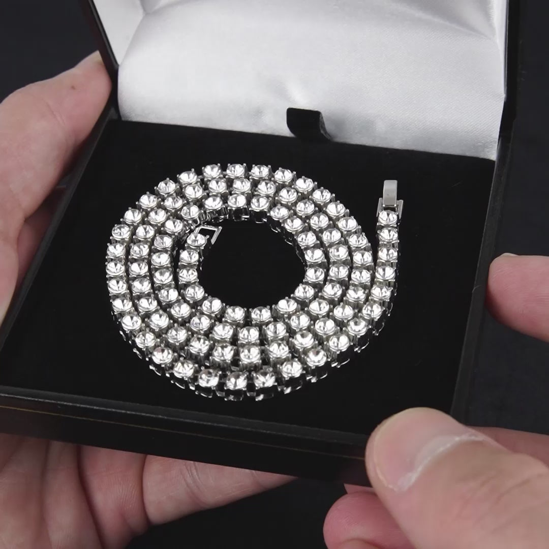 Vidéo produit d'un bijoux homme chaîne tennis argent