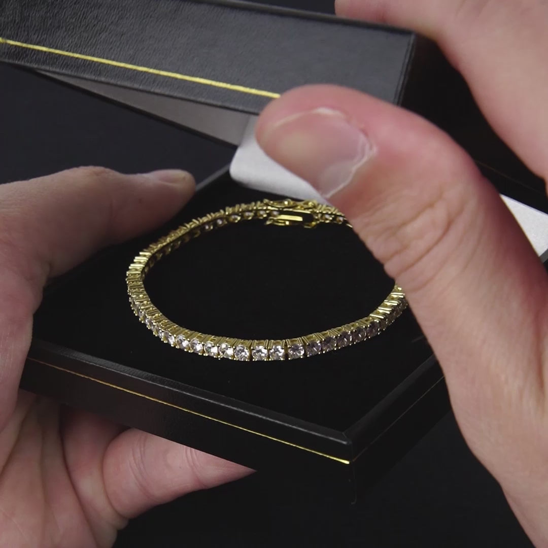 Vidéo produit d'un bijoux homme bracelet tennis or