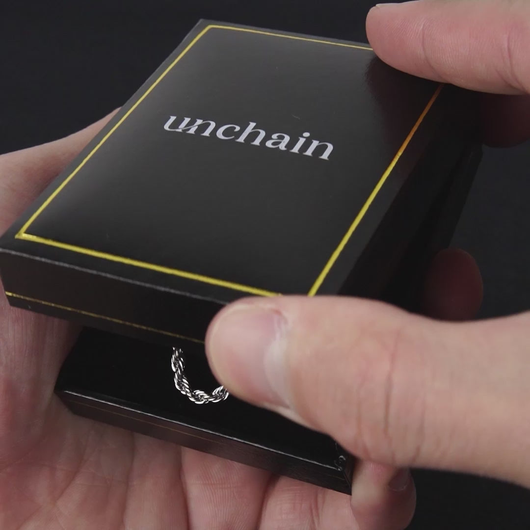 Vidéo produit d'un bijoux homme chaîne corde argent
