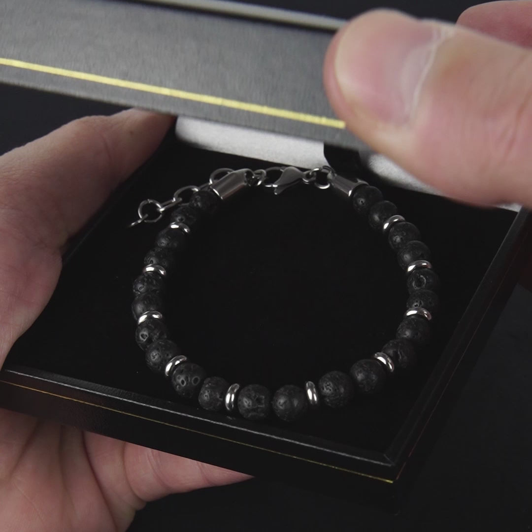 Vidéo produit d'un bijoux homme bracelet de perles noires