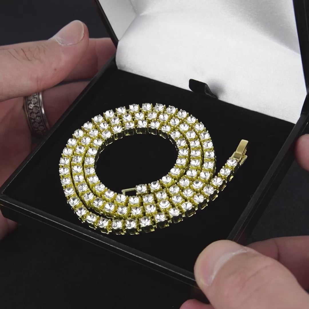 Vidéo produit d'un bijoux homme chaîne tennis or